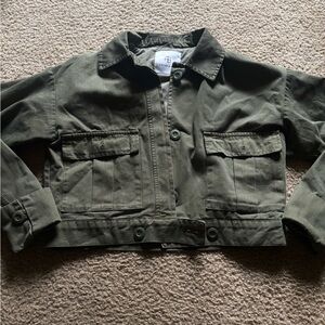 Anine Bing Women’s Cropped Jacket Army Green Size XS